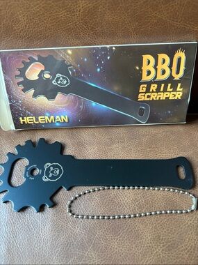 Black BBQ Grill Scraper – Multi-Tool Grill Cleaning Tool